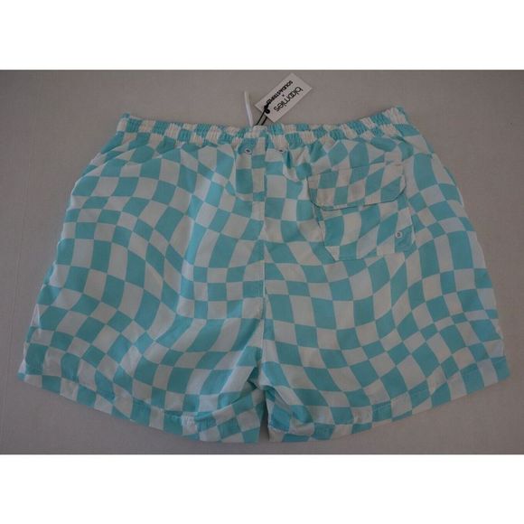 Bloomie's x Solid & Striped Men Sz L Cyan Blue Wavy Check Shirt/Shorts Set $220 - Picture 8 of 16